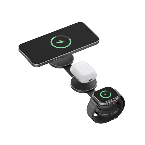 Energea AluMag Trio 3 in 1 Foldable 15W Wireless Charger - Blue