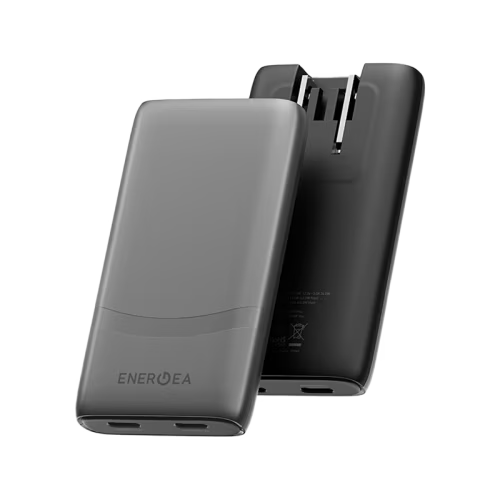 Energea TravelWorld Edge 65 2 Port USB-C 65W Travel Adapter - Gunmetal