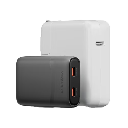 Energea TravelWorld Edge 65 2 Port USB-C 65W Travel Adapter - Gunmetal