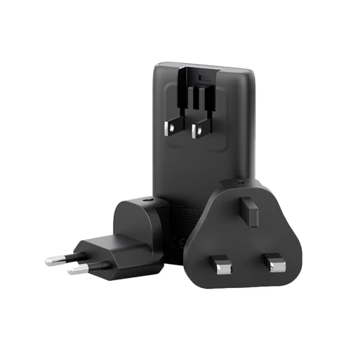 Energea TravelWorld Edge 65 2 Port USB-C 65W Travel Adapter - Gunmetal