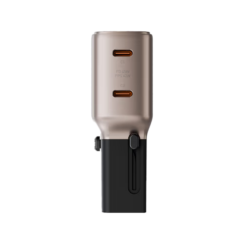 Energea TravelGo 2 Port USB-C 45W PD Travel Adapter - Gold Black