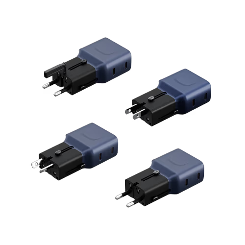 Energea TravelGo 2 Port USB-C 45W PD Travel Adapter - Blue Black