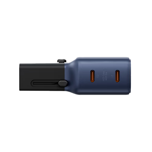 Energea TravelGo 2 Port USB-C 45W PD Travel Adapter - Blue Black