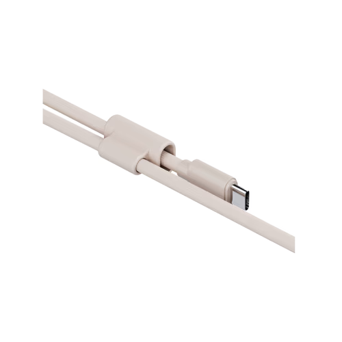 Energea Lasso 2-In-1 USB-C to USB-C 240W 480Mbps Lanyard With Charging Cable 1.5M - Sand