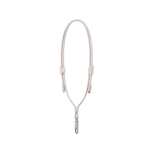 Energea Lasso 2-In-1 USB-C to USB-C 240W 480Mbps Lanyard With Charging Cable 1.5M - Sand