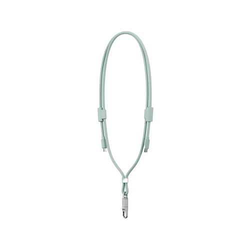 ENERGEA Lasso Lanyard - USB-C To USB-C Cable 480Mbps 240W With Lanyard Card - 1.5M - Sage