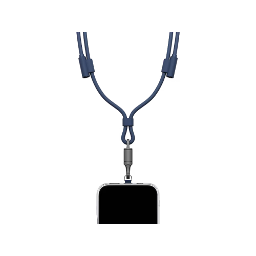 Energea Lasso 2-In-1 USB-C to USB-C 240W 480Mbps Lanyard With Charging Cable 1.5M - Blue