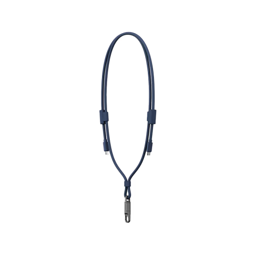 Energea Lasso 2-In-1 USB-C to USB-C 240W 480Mbps Lanyard With Charging Cable 1.5M - Blue