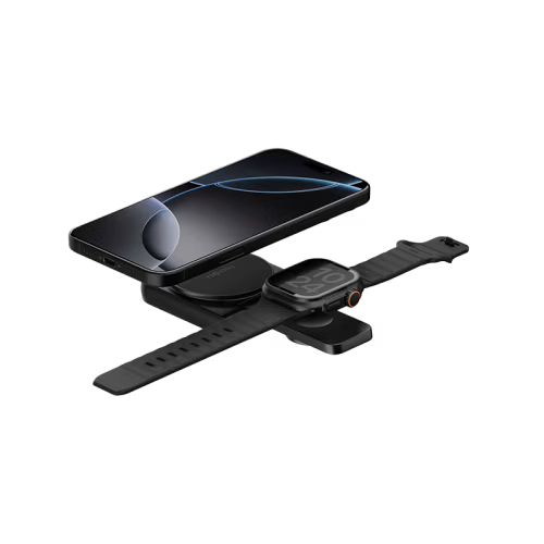 Energea MagDuo 2 IN 1 Foldable Magsafe Fast Wireless Charger - Gunmetal