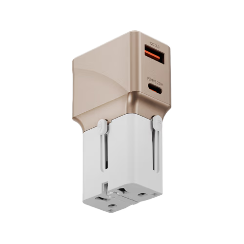 Energea Voyager Kit Travel world Adapter 25 + Alupac Power Bank 10000mAh + Helix Cable 1.5M + Pouch - Beige