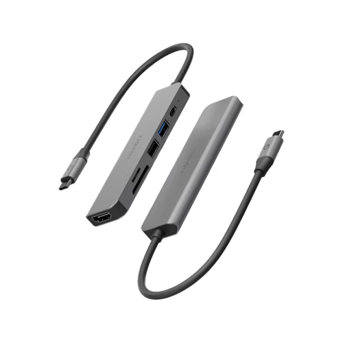 Energea AluHub HD 3 6 in 1 Aluminum Alloy USB-C Hub - Gunmetal