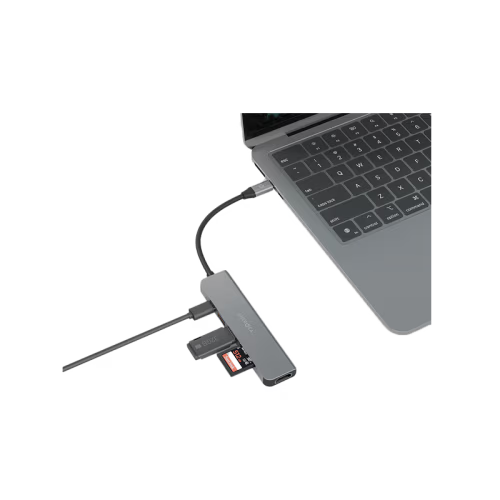 Energea AluHub HD 3 6 in 1 Aluminum Alloy USB-C Hub - Gunmetal