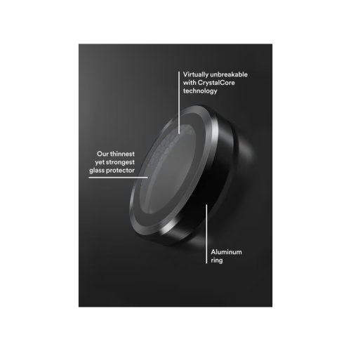 BodyGuardz Pure 3 Individual Camera Lens Protector for iPhone 17 Pro & 17 Pro Max - Black
