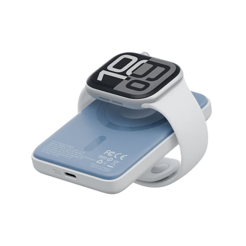 Bazic GoPower Snap 3-In-1 MagSafe with Apple Watch Charger 5000mAh Power Bank - Vanilla