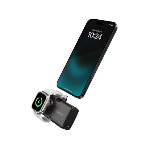 Bazic GoPower Koda 2 in 1 Power Bank With Foldable USB-C /Lightning Pin And Apple Watch Charger 5000mAh - Truffle