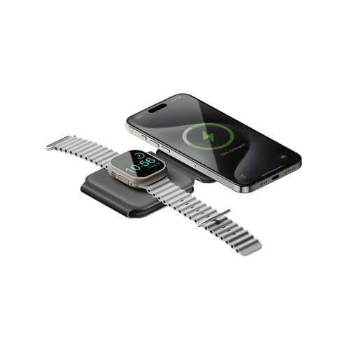 Bazic GoMag Trio Plus 3 in 1 15W Elevated Foldable Charger - Grey