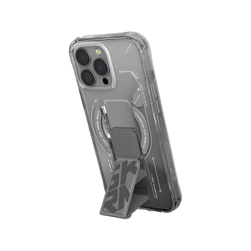SkinArma Helio MagSafe Case With Grip Stand for iPhone 16 Pro - Titanium