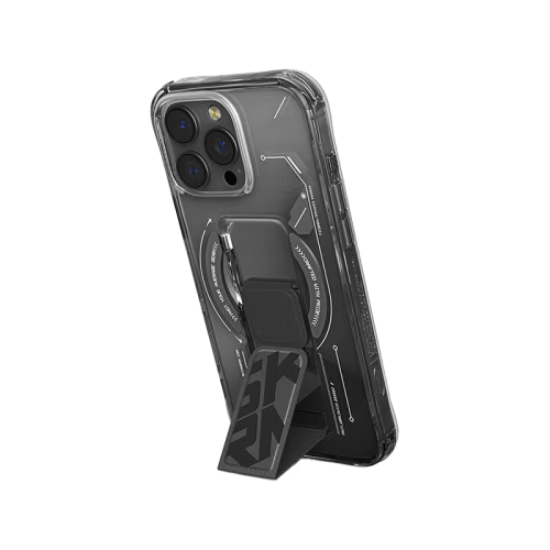 SkinArma Helio MagSafe Case With Grip Stand for iPhone 16 Pro - Black
