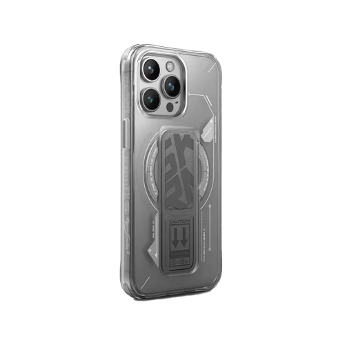 SkinArma Helio MagSafe Case With Grip Stand for iPhone 15 Pro - Grey