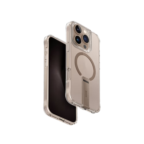 Uniq Hybrid Eleva Magsafe Case With Vertical Stand for iPhone 16 Pro - Taupe Gold