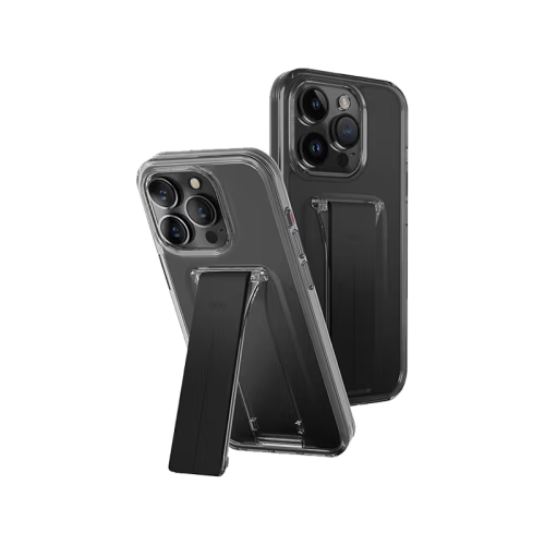 Uniq Hybrid Heldro Mount With Stand Case for iPhone 15 Pro - Vapour Smoke