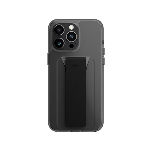 Uniq Hybrid Heldro Mount With Stand Case for iPhone 15 Pro - Vapour Smoke