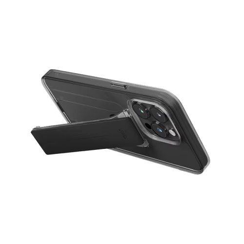 Uniq Hybrid Heldro Mount With Stand Case for iPhone 15 Pro - Vapour Smoke