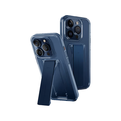 Uniq Hybrid Heldro Mount With Stand Case for iPhone 15 Pro - Ultramarine Deep Blue