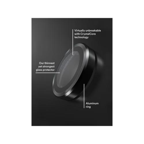 BodyGuardz Apex Individual Camera Lens Protector for iPhone 16 & 16 Plus - Black