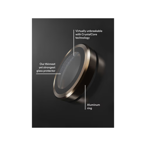 BodyGuardz Apex Individual Camera Lens Protector for iPhone 16 Pro & 16 Pro Max - Gold