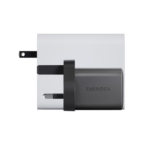 Energea Ampcharge Mini 1-Port USB-C and 1-Port USB-A 45W PD Wall Charger - Gunmetal