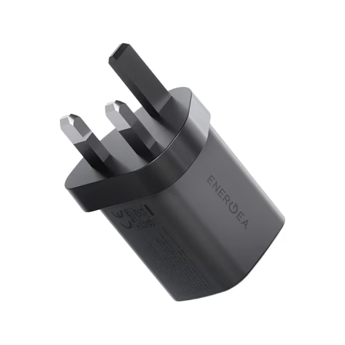 Energea Ampcharge Mini 1-Port USB-C and 1-Port USB-A 45W PD Wall Charger - Gunmetal