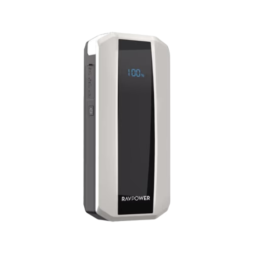 RAVPOWER Pavpower RP-PB1225، مشغل محرك سيارة (جامب ستارتر) مع بنك طاقة سعة 11000 مللي أمبير في الساعة (40.7 وات في الساعة) ومصباح يدوي LED
