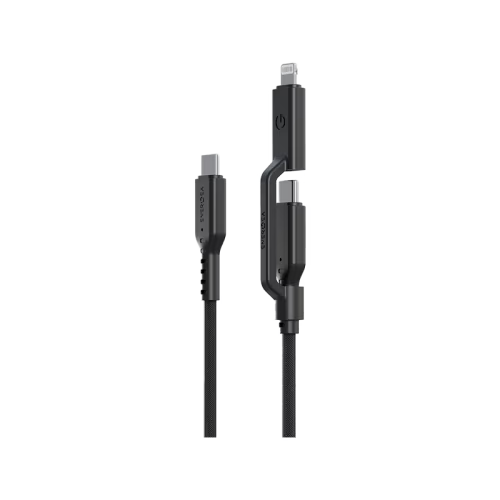 Energea Flow Duo USB-C to USB-C + Lightning 480Mbps 240W 1.5m Cable - Black