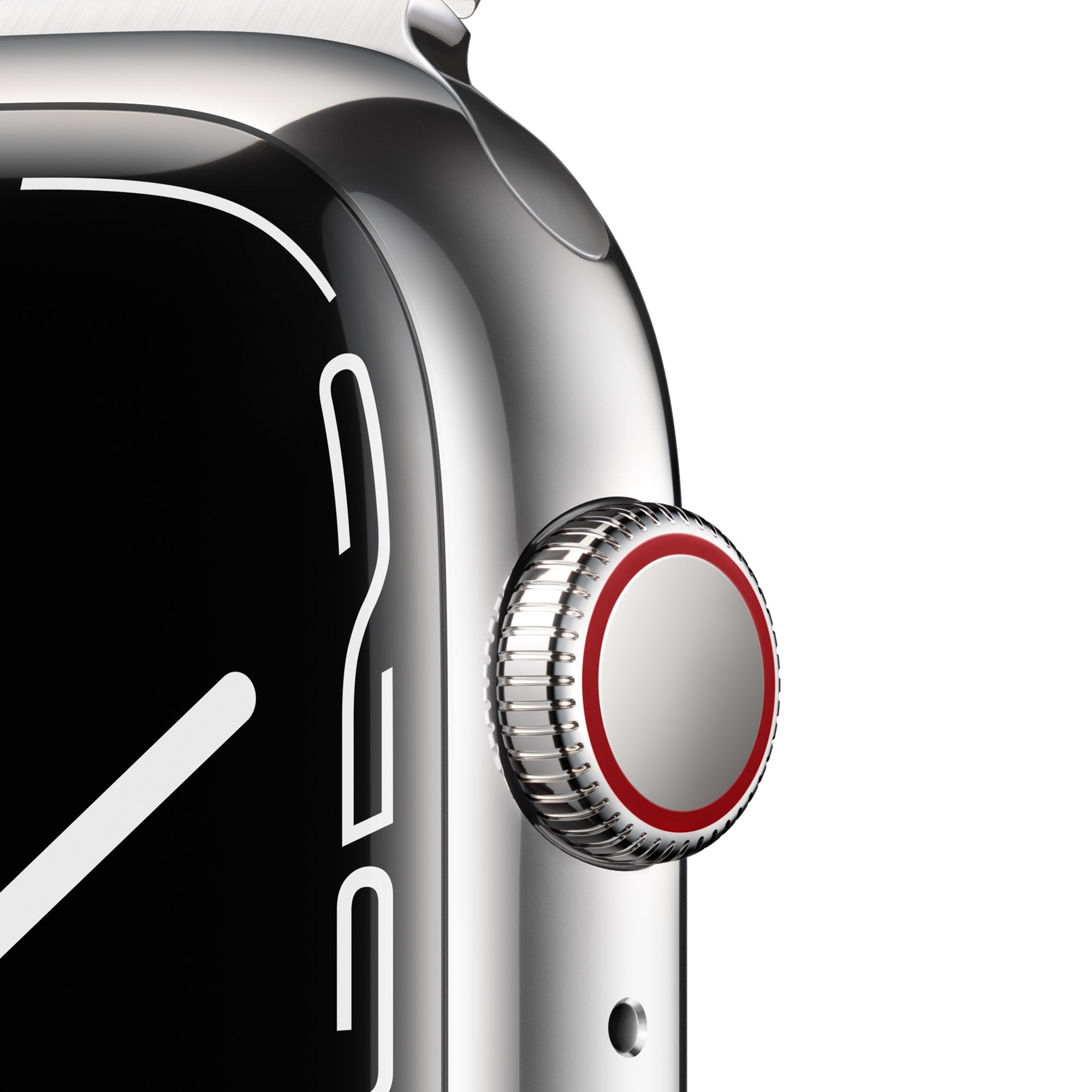 Apple Watch Series 7 GPS + Cellular, 45mm Silver Stainless Steel Case with Silver Milanese Loop