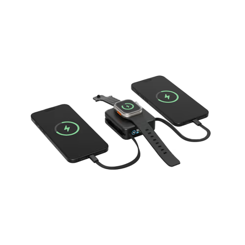 Energea Magpac Mini Plus Wireless Power Bank 10000mAh With Build in USB-C Cable & Display - Black