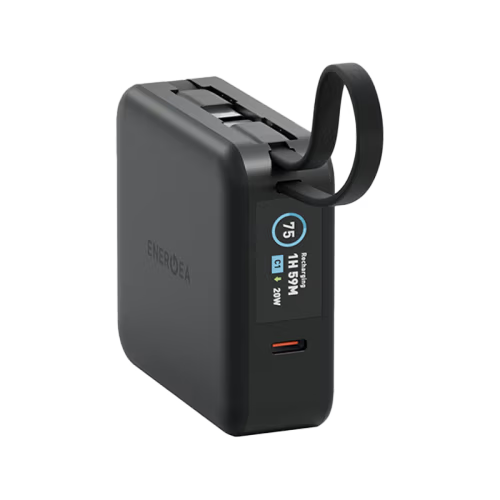 Energea Magpac Mini Plus Wireless Power Bank 10000mAh With Build in USB-C Cable & Display - Black