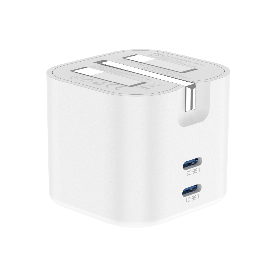 Asli  Global Powercore Dual 45 Gan Dual-Port Usb-C Fast Charger - White