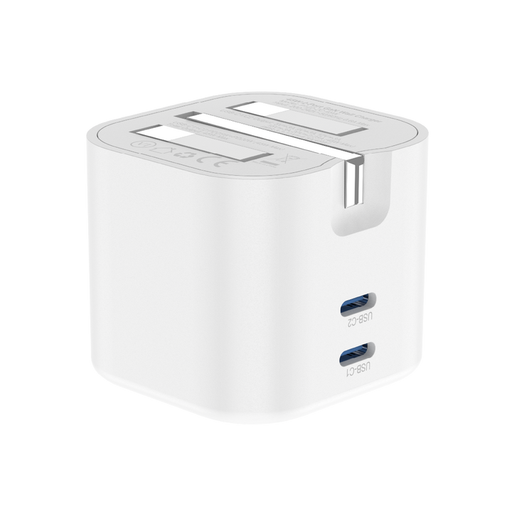 Asli  Global Powercore Dual 45 Gan Dual-Port Usb-C Fast Charger - White
