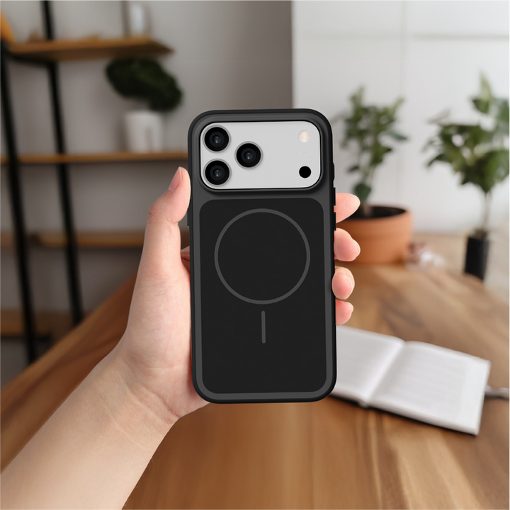 LZEL Regular Magsafe Ring Pattern Case For IPhone 17 Pro - Black