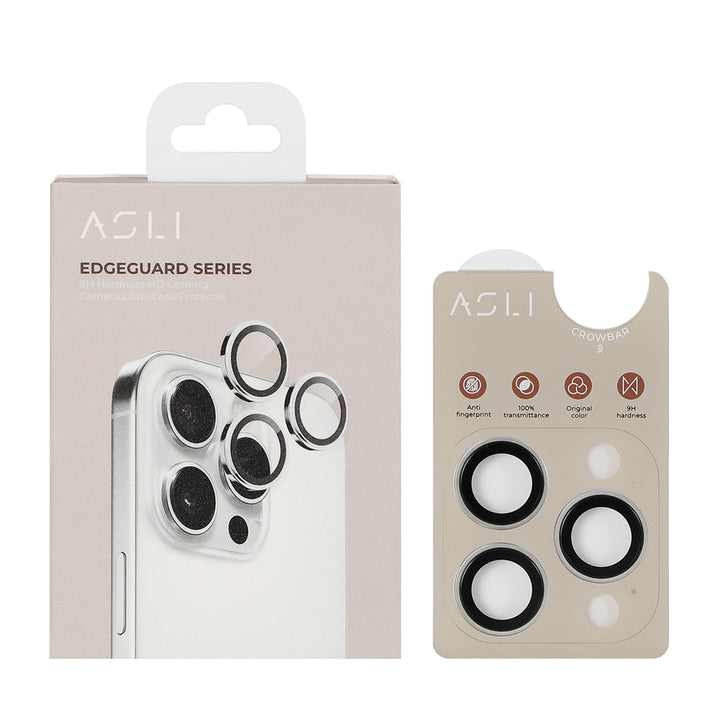 Asli Edgeguard Series 9h Hardness Hd Corning Camera Glass For Iphone 15 Pro/15 Pro Max - Titanium Gray