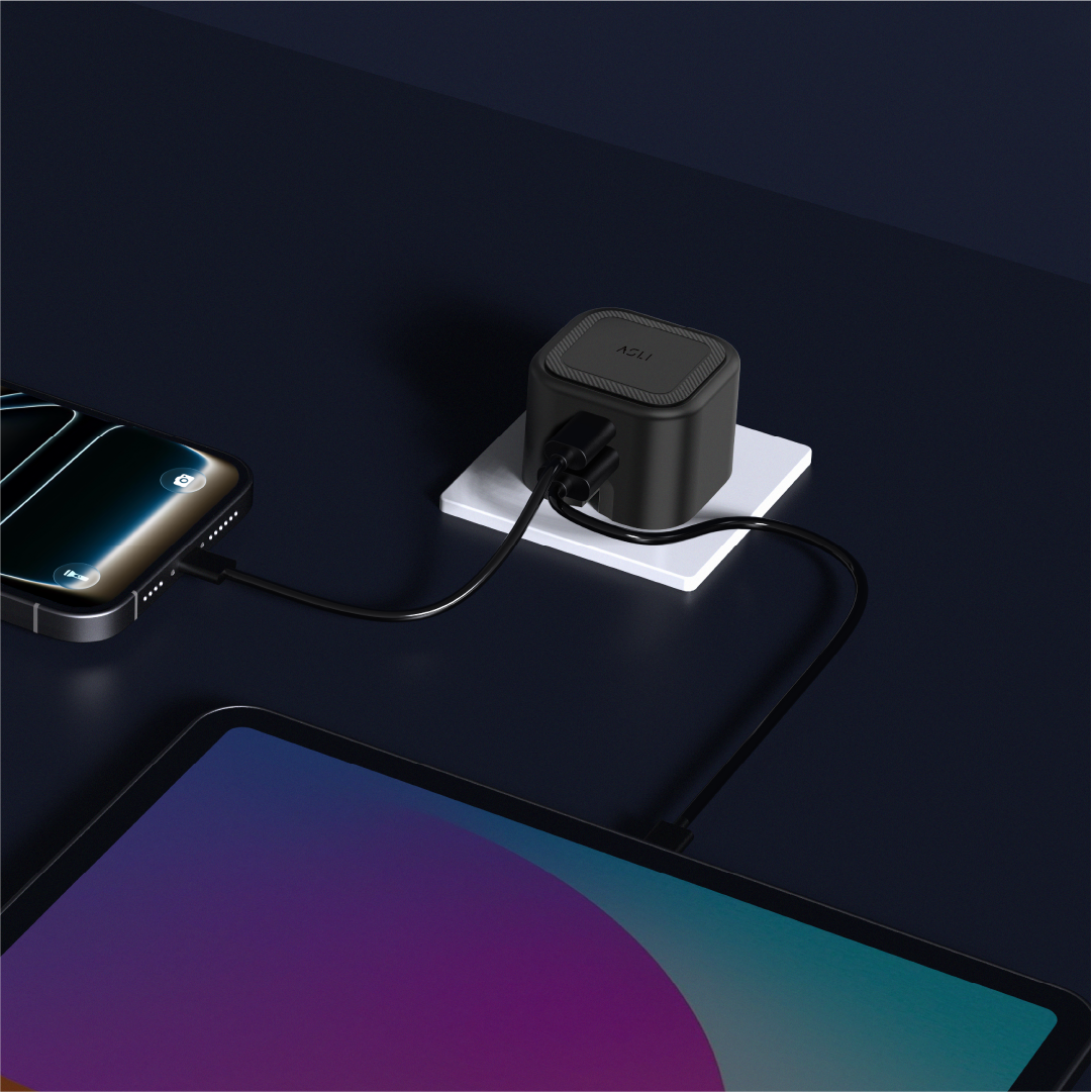 Asli  Global Primevolt 35 Gan Dual Port Usb-A & Usb-C Fast Charger - Black