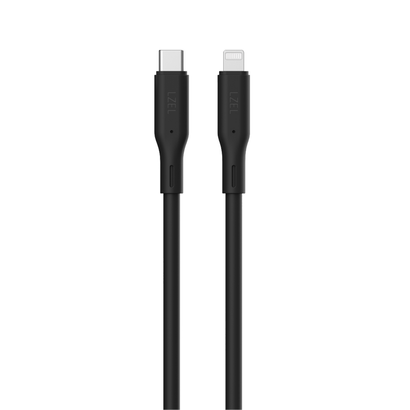 LZEL Celeris Silox CXL Soft Silicone USB-C to Lightning Cable, 480Mbps, 60W Max, 1m - Black