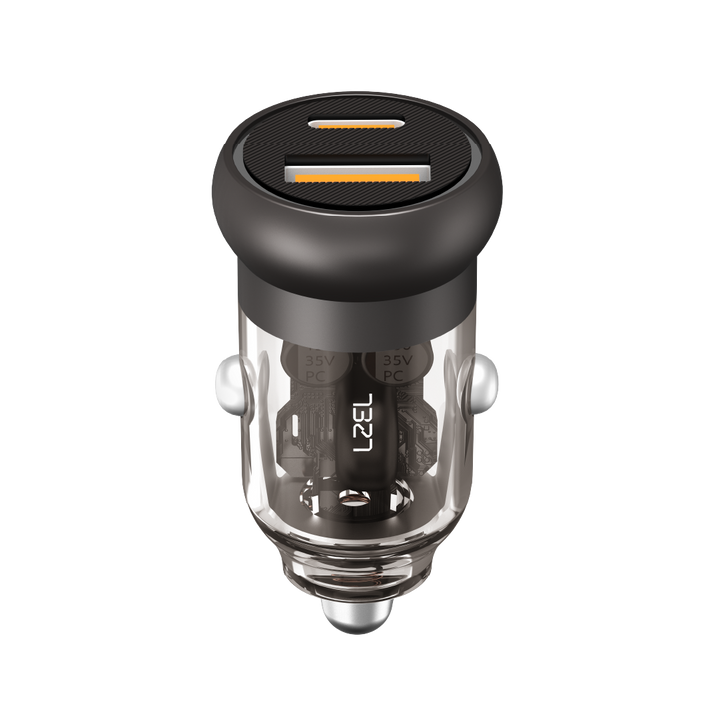 LZEL PulseCharge Mini Dual-Port Car Charger 35W – USB-C PD & USB-A QC3.0