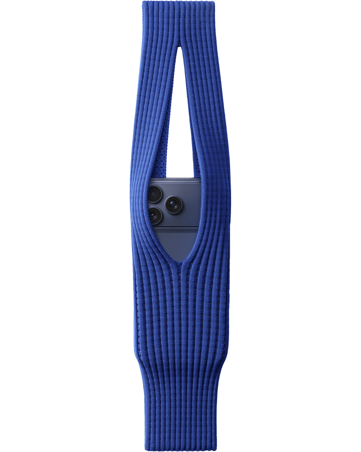 Phone Pocket with Strap – Stretch Knit Wearable iPhone Holder 40 cm | Sapphire