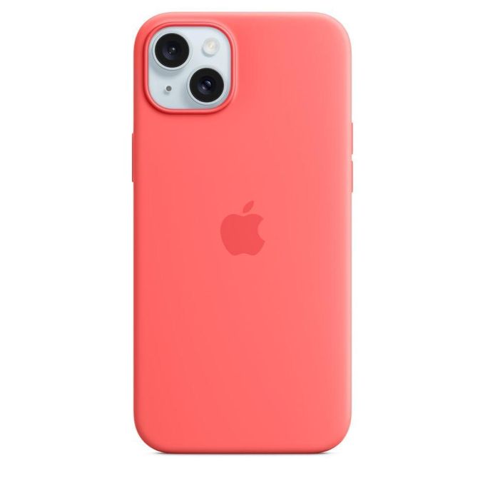 APPLE - حافظة iPhone 15 Plus سليكون مع MagSafe - الجوافة