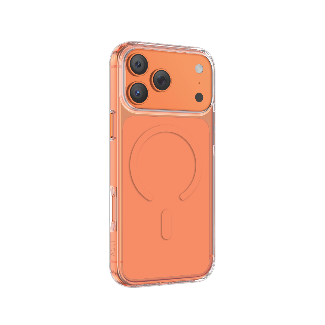 Asli Global Magtrox Neo Scratch-Resistant Transparent Magsafe Case For IPhone 17 Pro - Orange