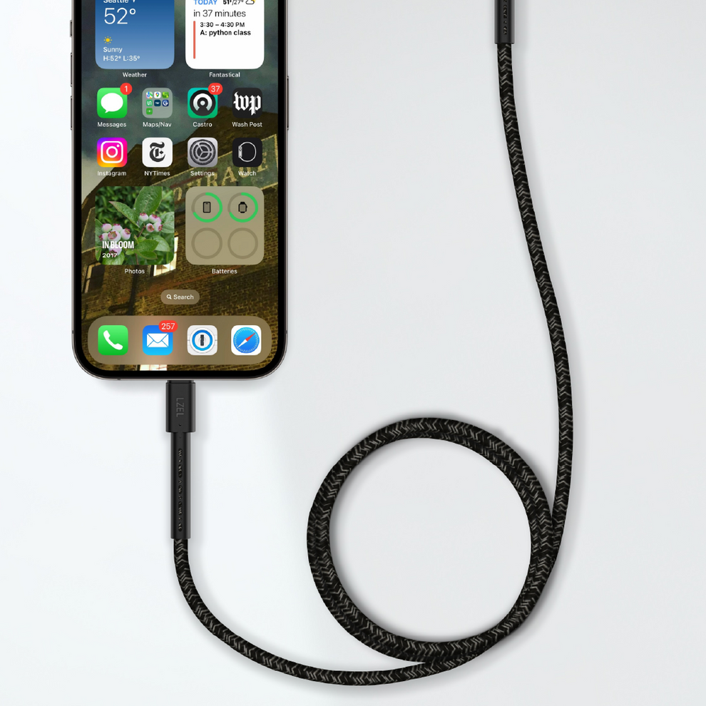 LZEL Celeris Charge CXC Braided USB-C to USB-C Cable, 480Mbps, 240W, 1m -Black