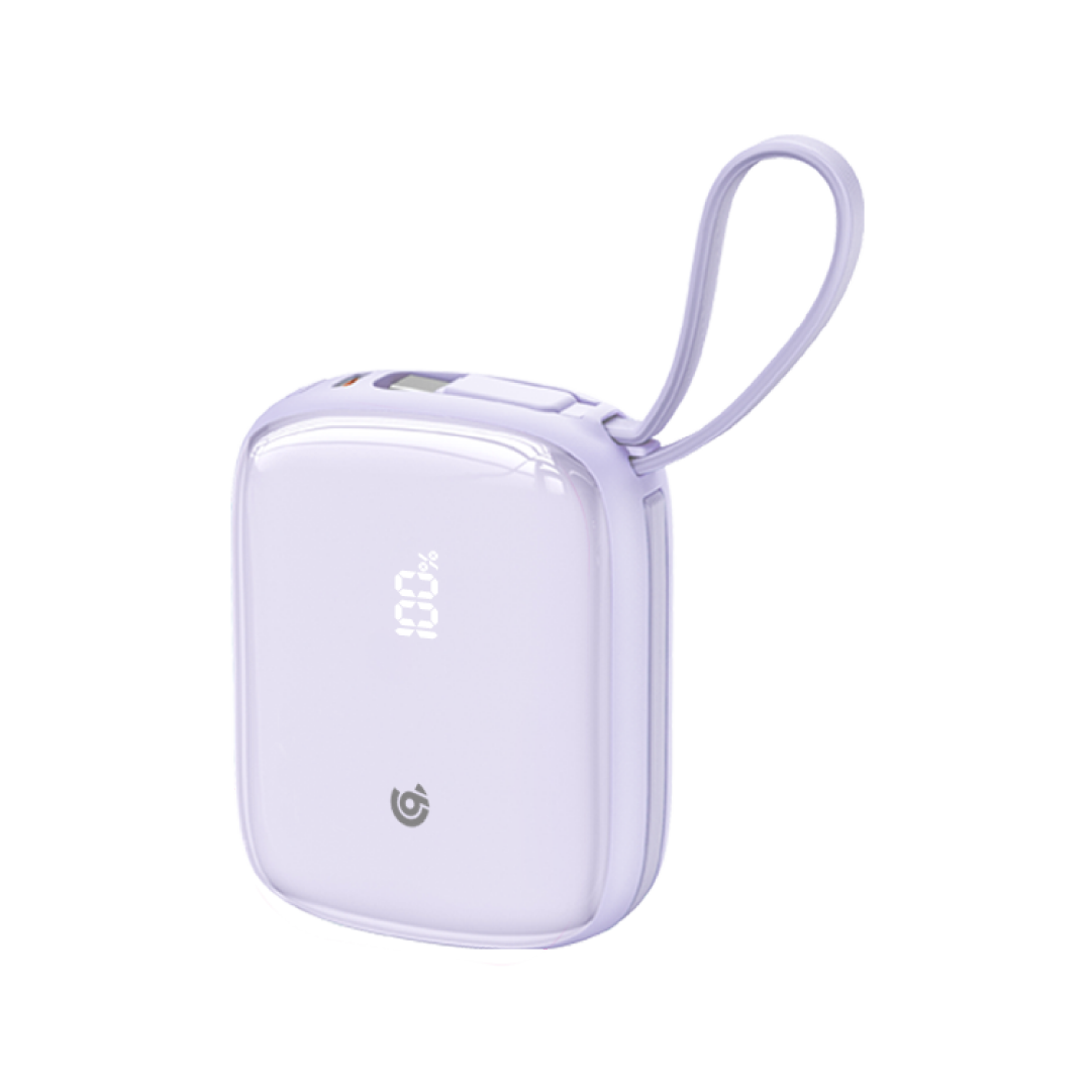 90 Percent Primflux Mini 22.5W Dual Built-In Cables Power Bank Powerdelivery Qc 3.0 | Usb-C & Lightning | Purple