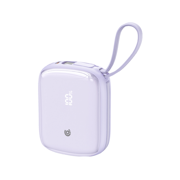90 Percent Primflux Mini 22.5W Dual Built-In Cables Power Bank Powerdelivery Qc 3.0 | Usb-C & Lightning | Purple